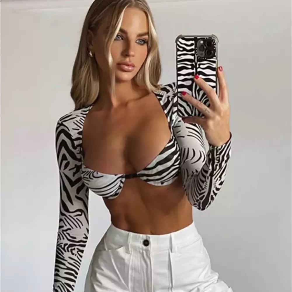 Zebra Print Crop Top